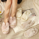 Faux Fur Bunny Memory Foam House Slippers