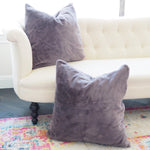 Faux Fur Euro Throw Pillow Covers 26" x 26" (Pack of 2) 26 x 26 Mauve