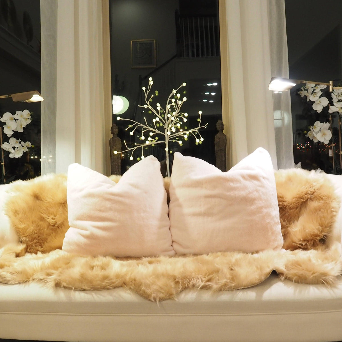 Faux Fur Euro Throw Pillows with Adjustable Inserts 26" x 26"