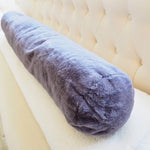 Faux Fur Extra Long Bolster Pillow with Adjustable Insert - Blue