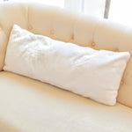 Faux Fur Lumbar Pillow with Adjustable Insert White