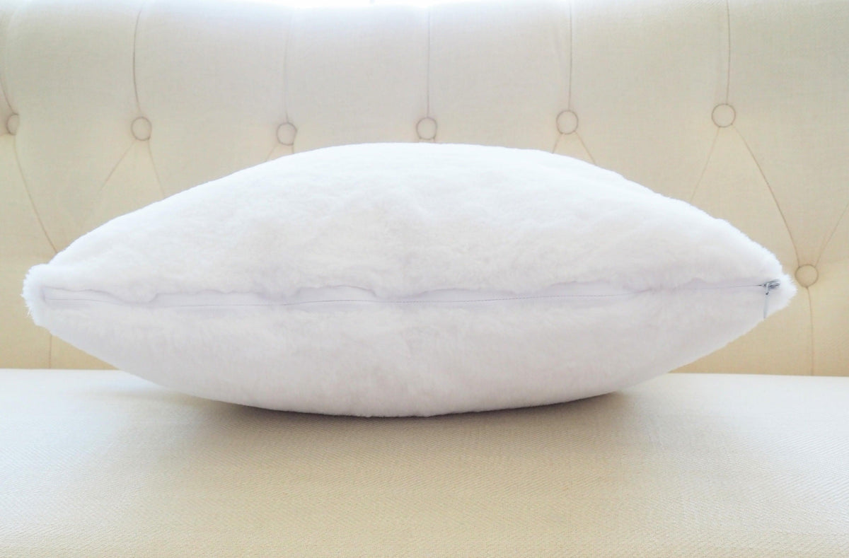 Faux Fur Lumbar Pillow with Adjustable Insert