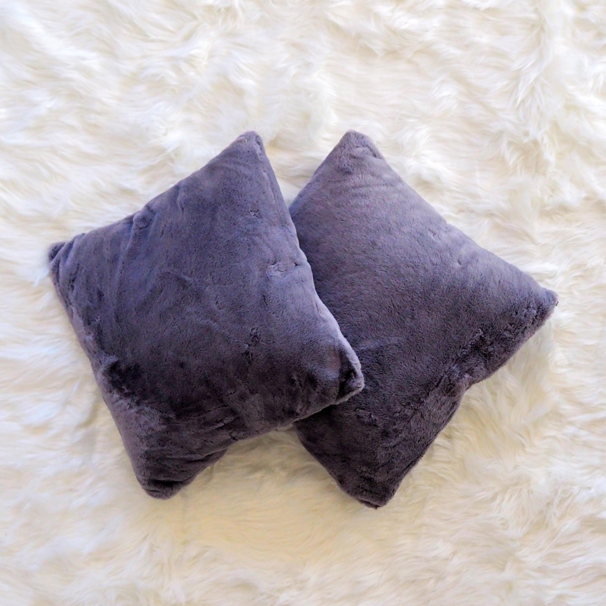 Faux Fur Throw Pillows with Adjustable Insert 18" x 18" - MAIA HOMES