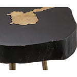 Faux Gold and Black Wooden Top End Table