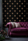 Faux Gold Black Art Deco Fan Wallpaper - MAIA HOMES