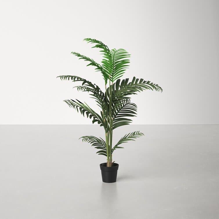 Faux Green Palm Tree in Pot