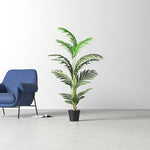 Faux Green Palm Tree in Pot