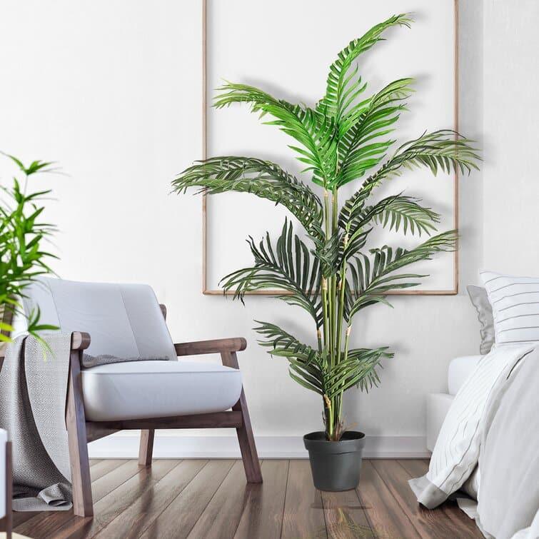 Faux Green Palm Tree in Pot - MAIA HOMES