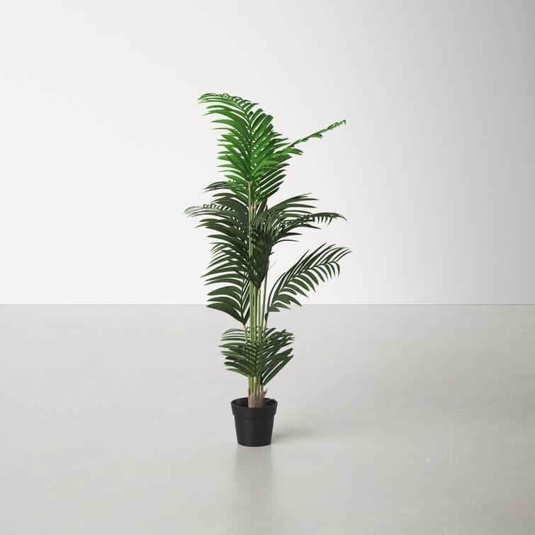 Faux Green Palm Tree in Pot