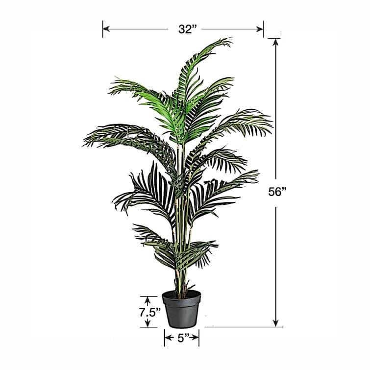 Faux Green Palm Tree in Pot