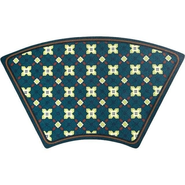 Faux Leather Chrysanthème Placemats - Set of 2 Green Fan