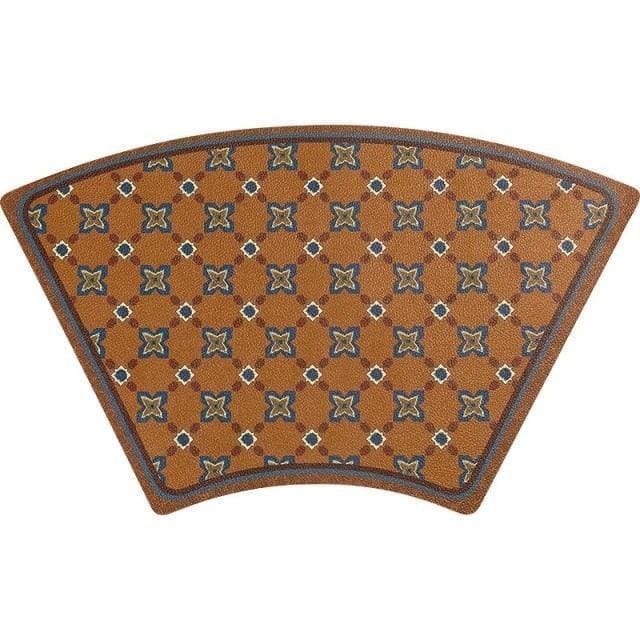 Faux Leather Chrysanthème Placemats - Set of 2 Brown Fan