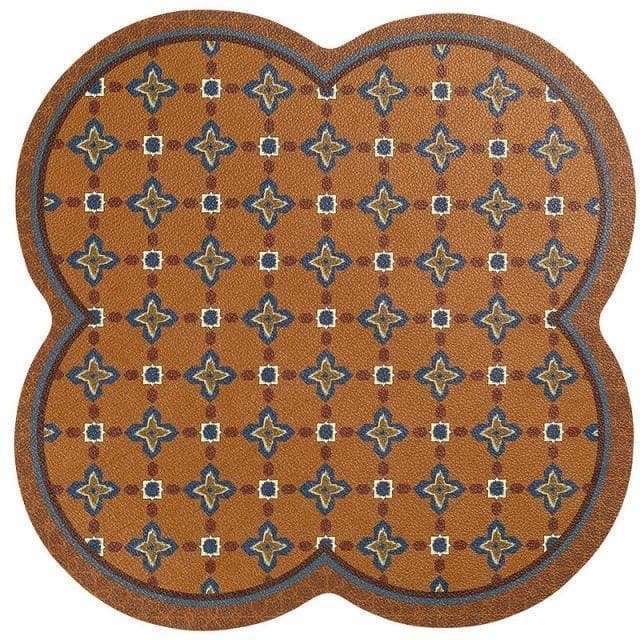 Faux Leather Chrysanthème Placemats - Set of 2 Brown Chrysanthème