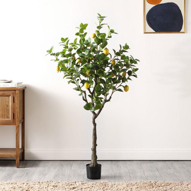 Faux Lemon Tree in Pot