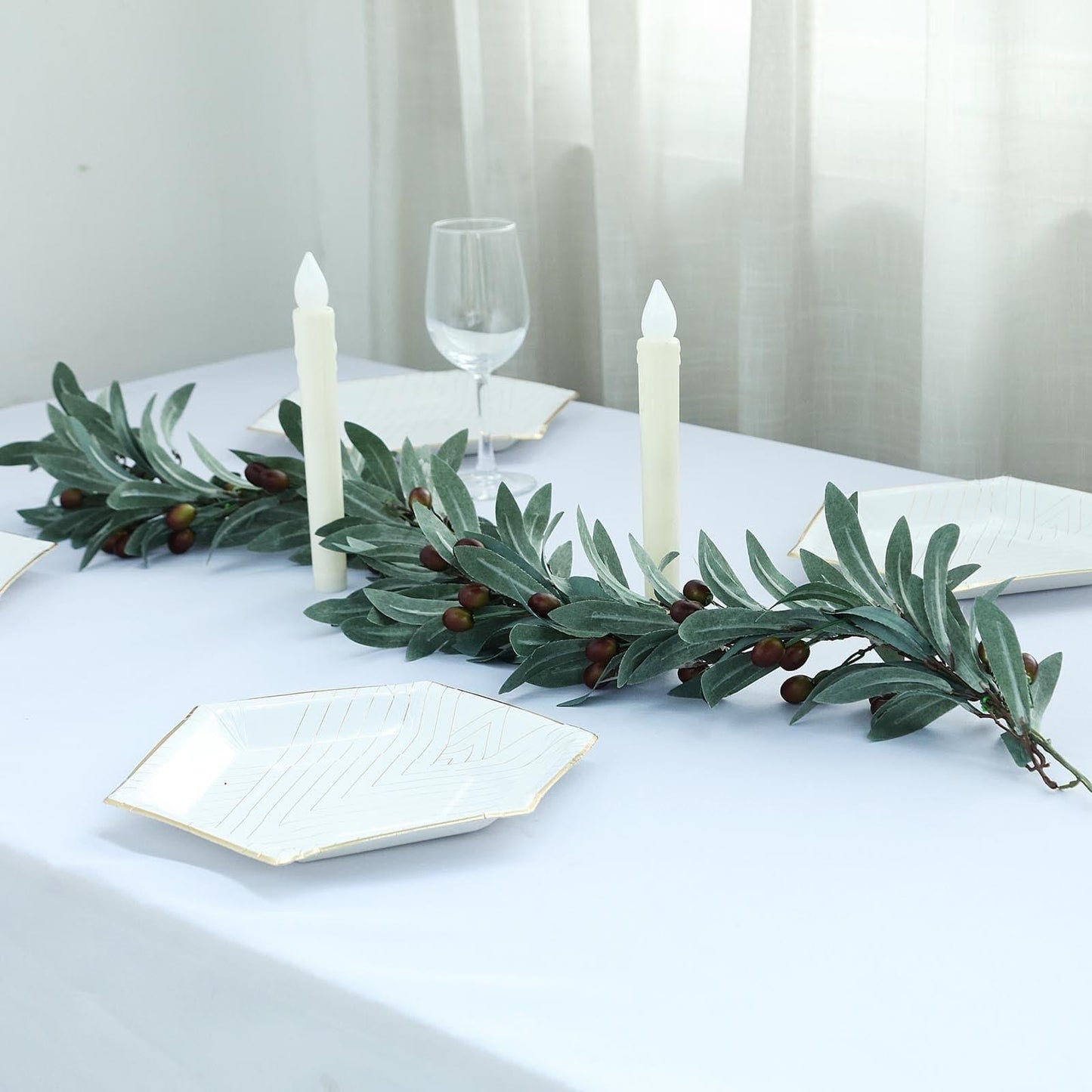 Faux Olive Branch Decorative Garland