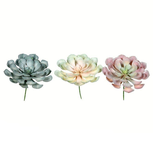 Faux Peperomia Succulent - Set of 3 - MAIA HOMES