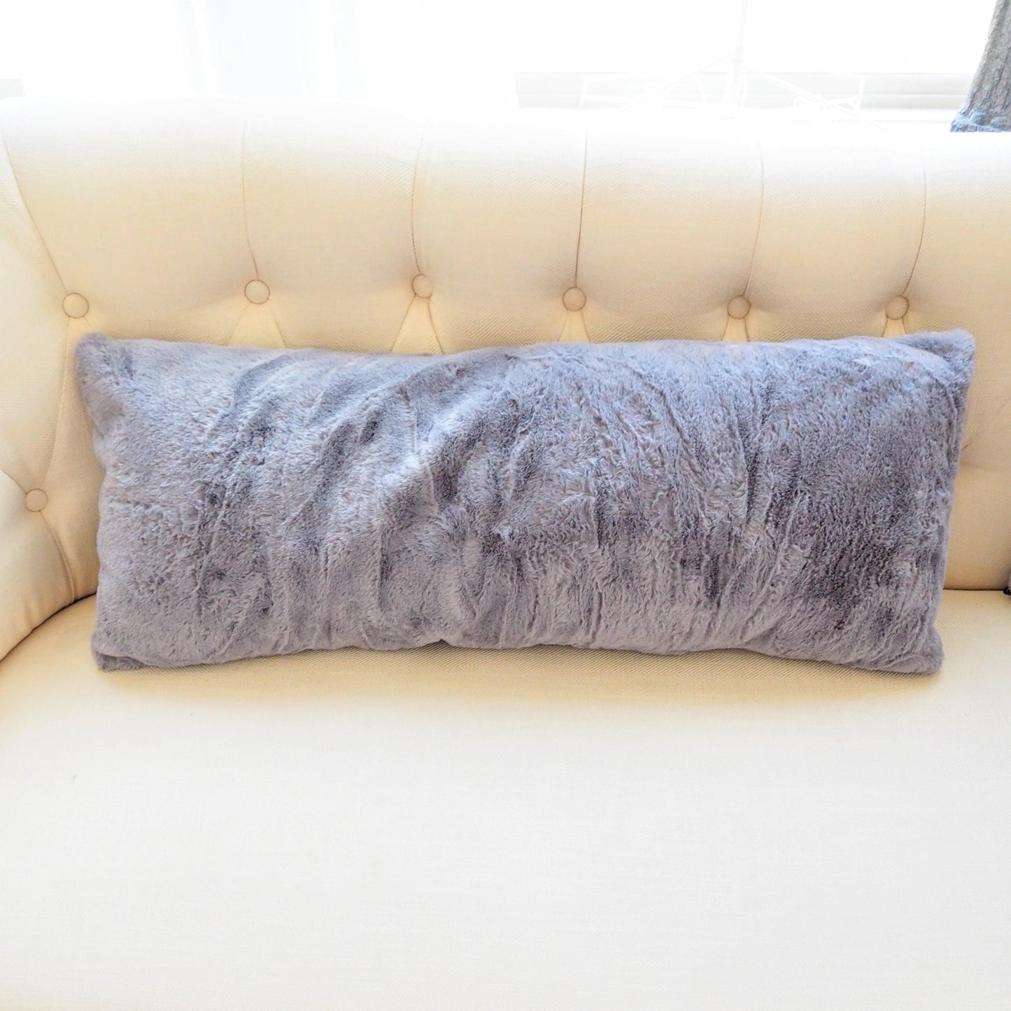 Faux Rabbit Fur Lumbar Pillow Cover - MAIA HOMES