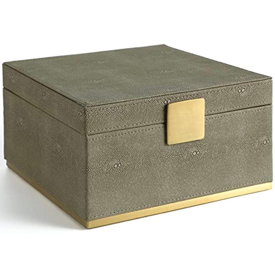 Faux Shagreen Leather Square Organizer - MAIA HOMES