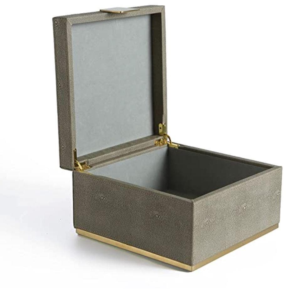 Faux Shagreen Leather Square Organizer - MAIA HOMES