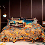 Faux Silk Jacquard with Embroidery Bedding Set