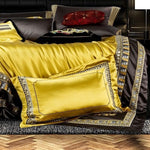 Faux Silk Jacquard with Embroidery Bedding Set