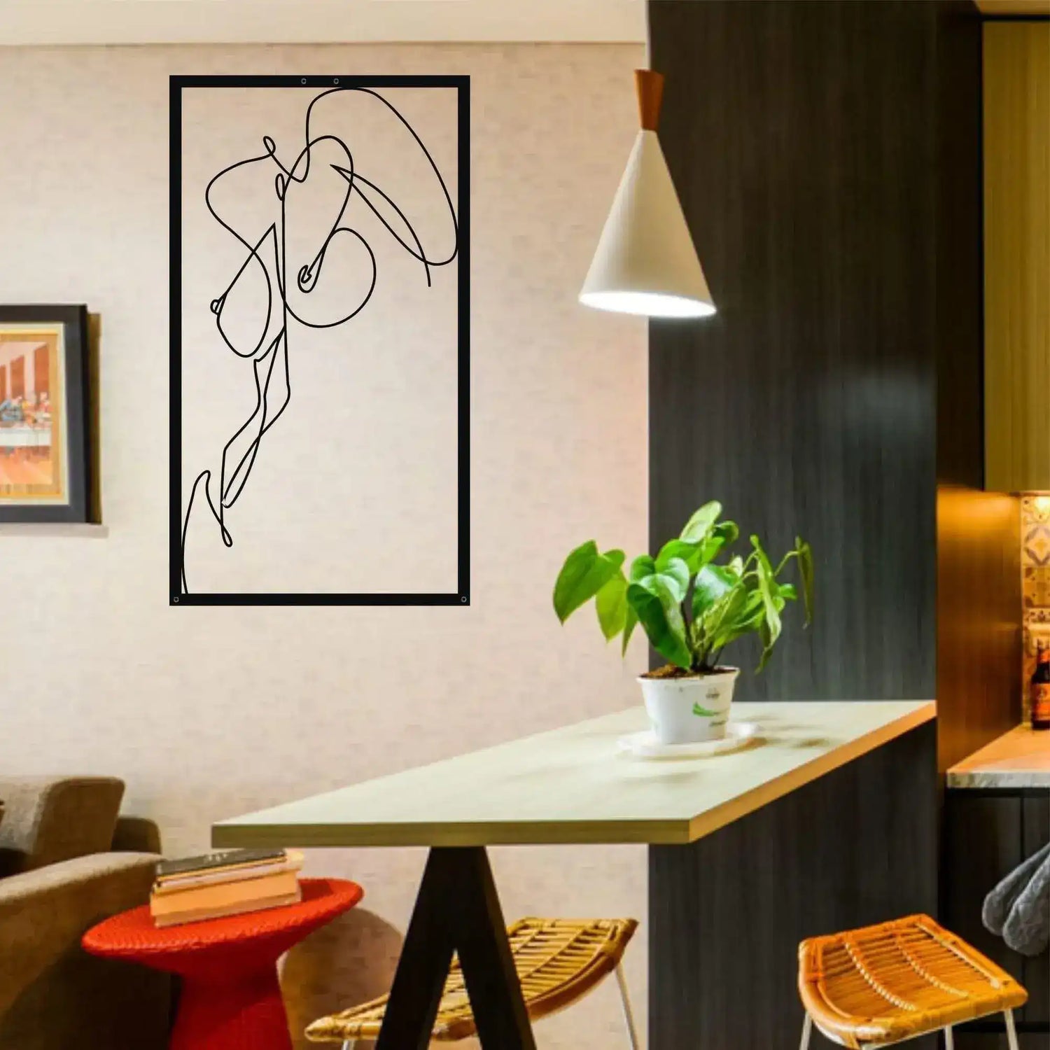 Female Body Minimalist Metal Wall Decor 20"W x 35"H 50x90cm inches