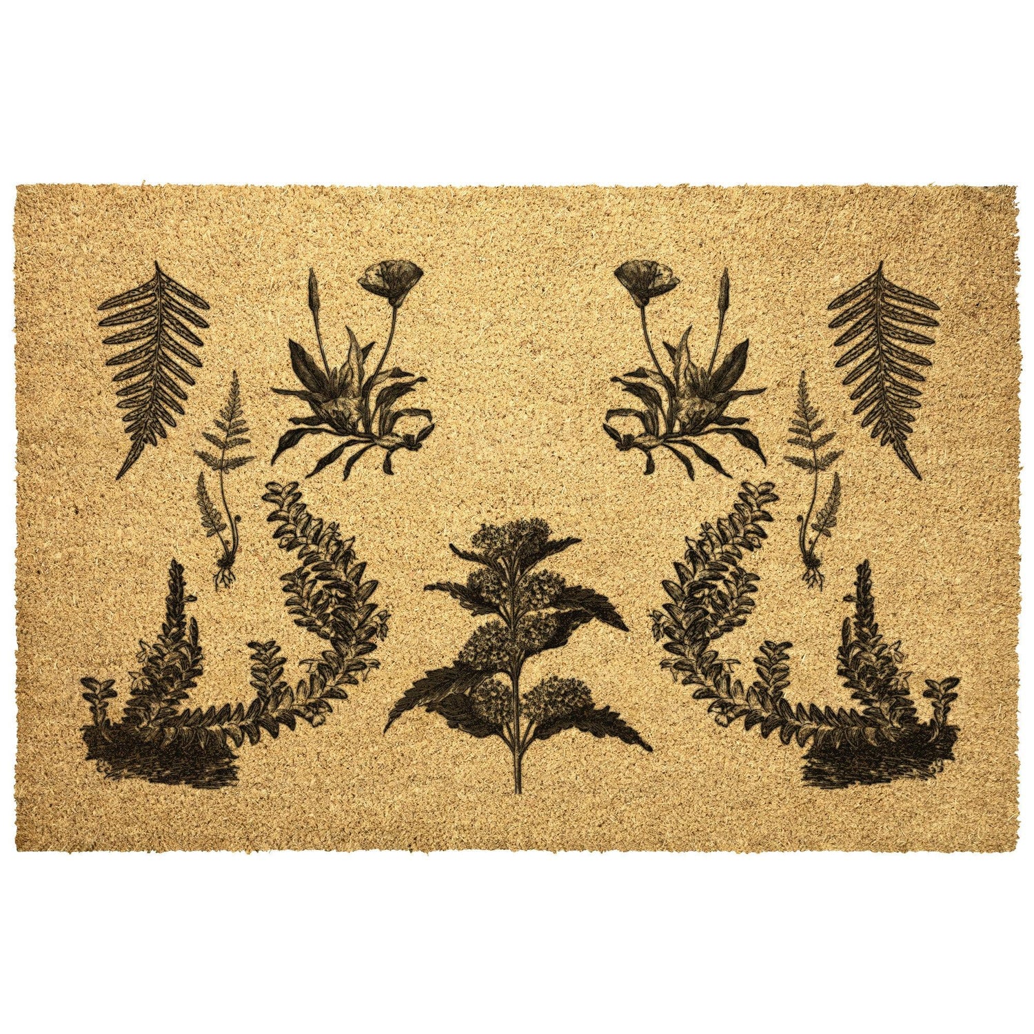 Ferns and Flowers Door Mat