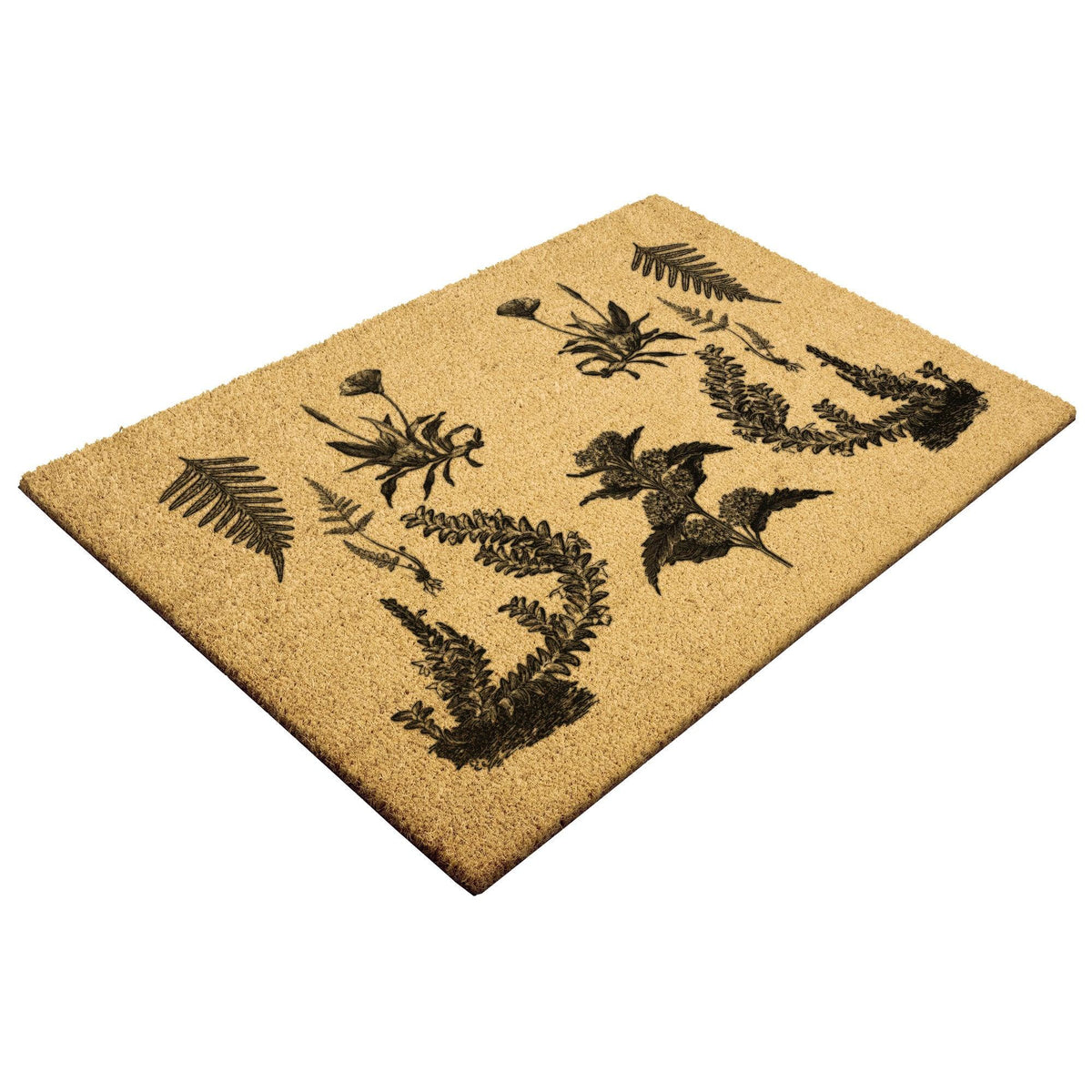 Ferns and Flowers Door Mat