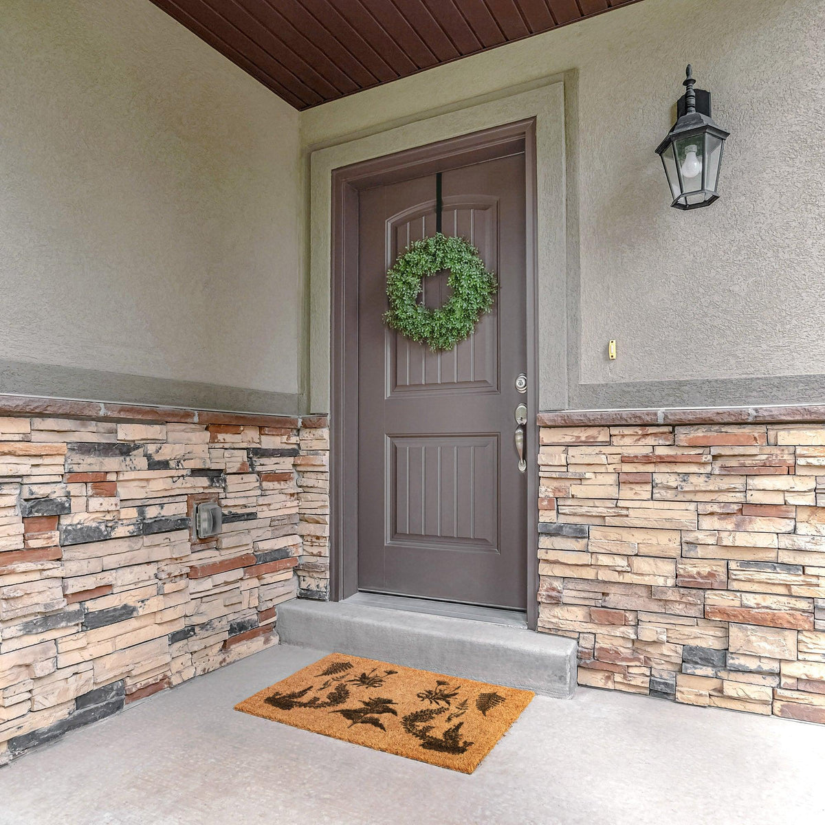 Ferns and Flowers Door Mat