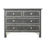 Fish Scale Pattern Bone Inlay Chest of 4 Drawers