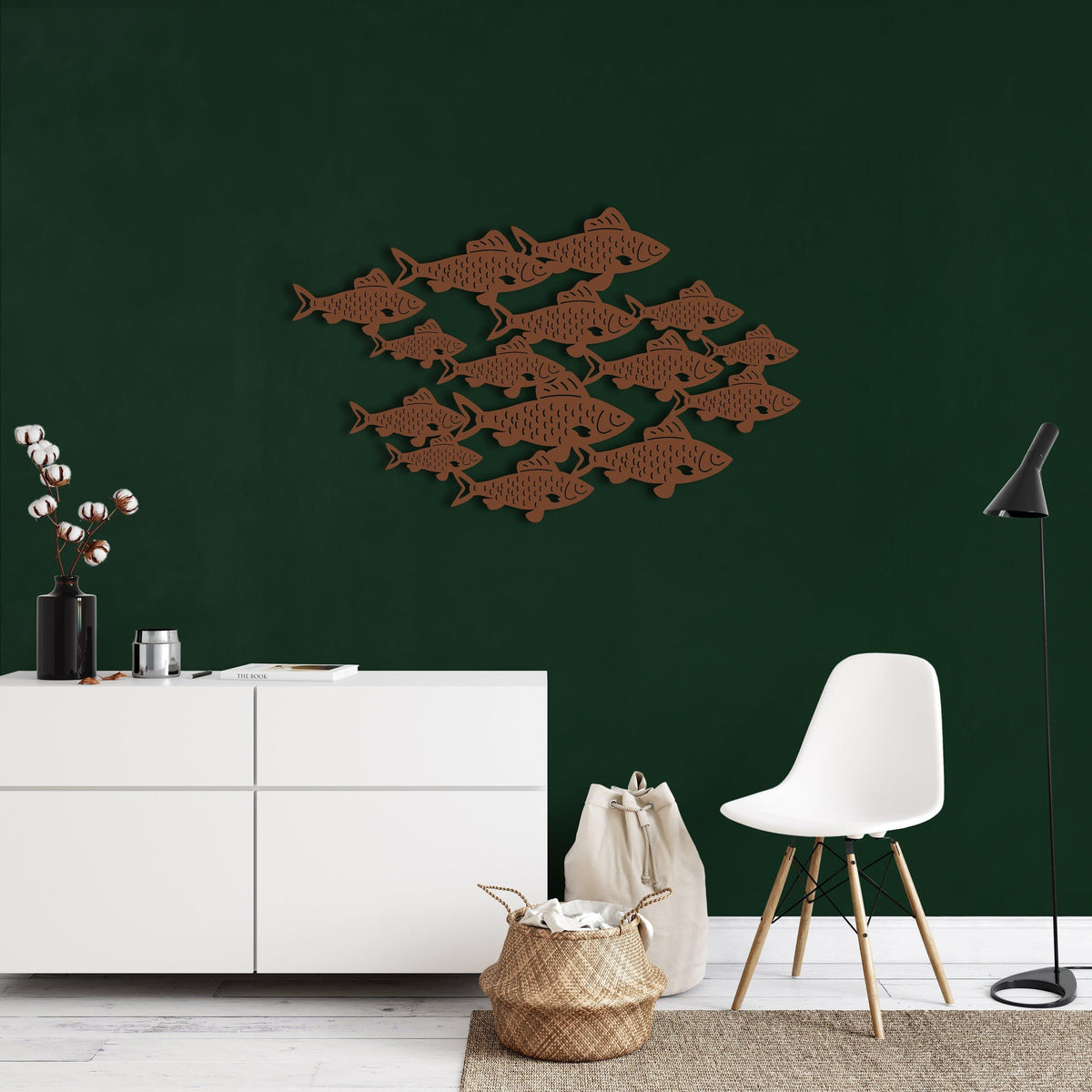 Fish Shoal Metal Wall Art