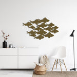 Fish Shoal Metal Wall Art Gold