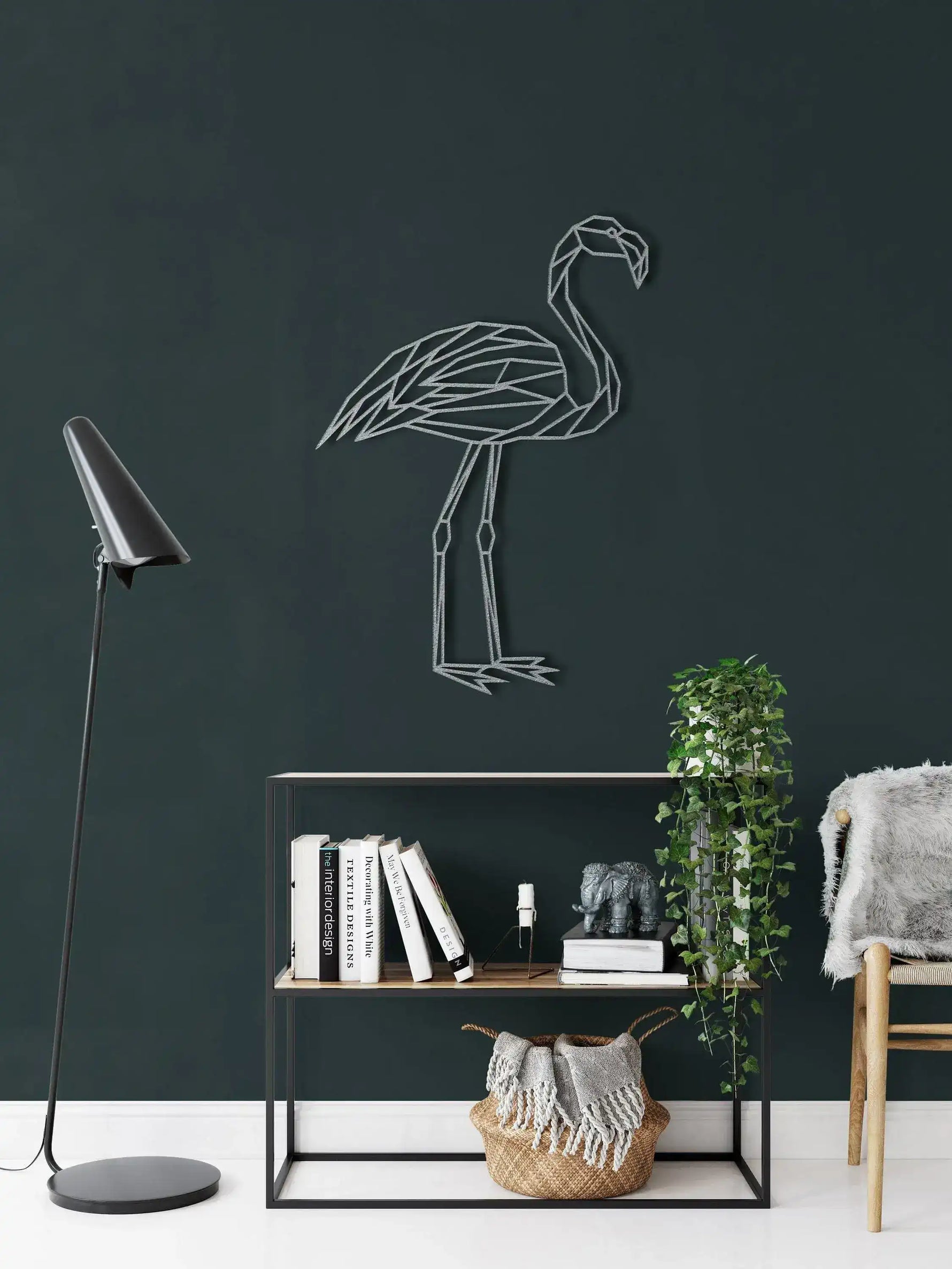 Flamingo Bird Metal Wall Hanging Decor