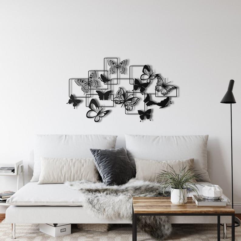 Flock of Butterflies Metal Wall Art