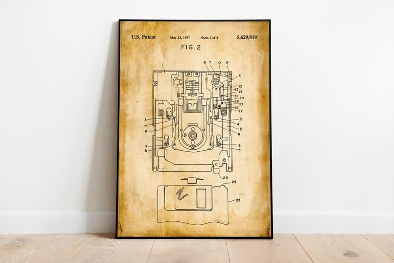 Floppy Disk Patent Print| Framed Art Print