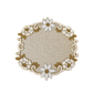 Floral Beaded Burlap Round Placemat