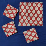 Floral Blue Hand Block Printed Block Printed Cotton Napkins