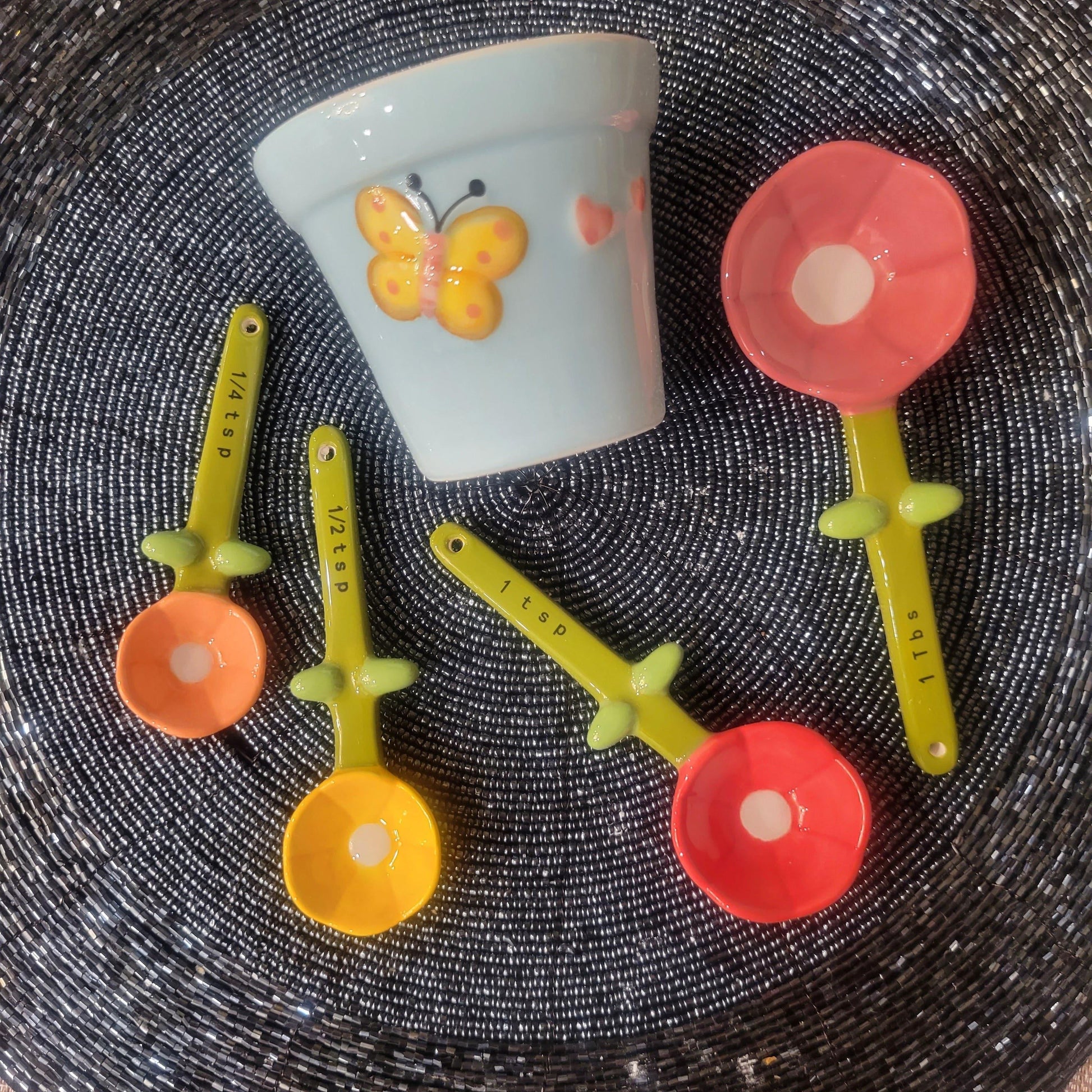 Flower Measuring Spoons Set in Pot,Cute Ceramic Measuring Spoons with  Base,Porcelain Flower Small Spoons with Holder for Home and Kitchen (Flower  Shape) – Orenji Home