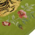 Floral Green Tiger Pillowcase with Tassels