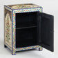 Floral Hand Painted Wooden Cabinet Nightstand - MAIA HOMES