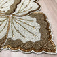Floral Leaf Beaded Table Runner - CreamGold - MAIA HOMES