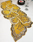 Floral Leaf Beaded Table Runner - Yellow and Gold - MAIA HOMES