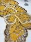 Floral Leaf Beaded Table Runner - Yellow and Gold - MAIA HOMES