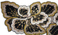 Floral Leaves Beaded Table Runner - Black and Gold