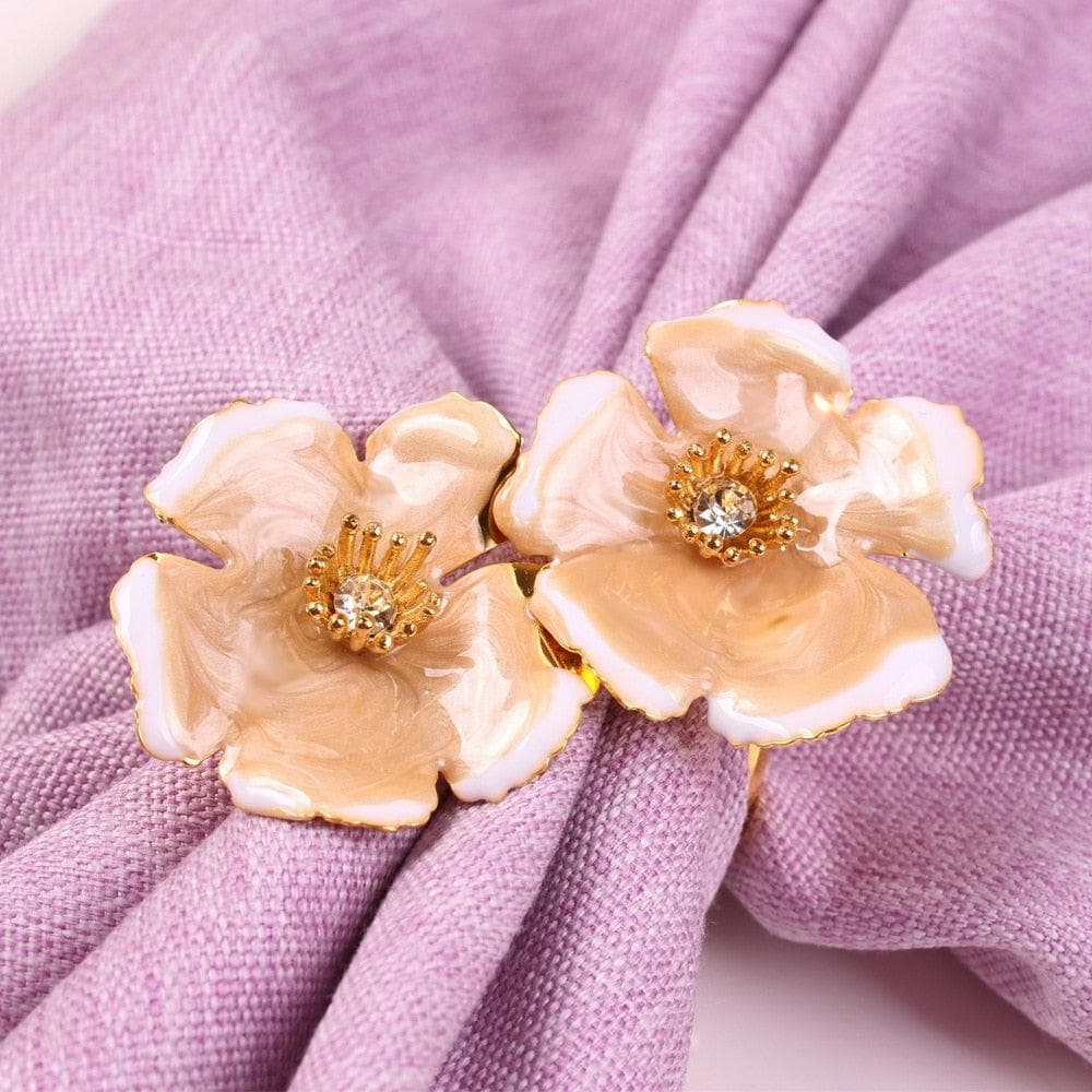 Floral Napkin Rings - 4 pcs Twin