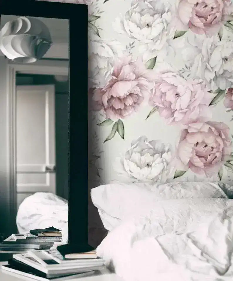 Floral Oversized Peony Watercolor Wallpaper