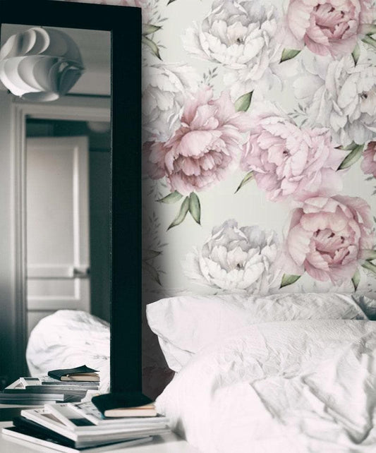 Floral Oversized Peony Watercolor Wallpaper - MAIA HOMES