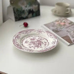 Floral Vintage Inspired Rose Dessert Plate