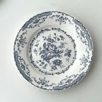 Floral Vintage Inspired Rose Dessert Plate Blue