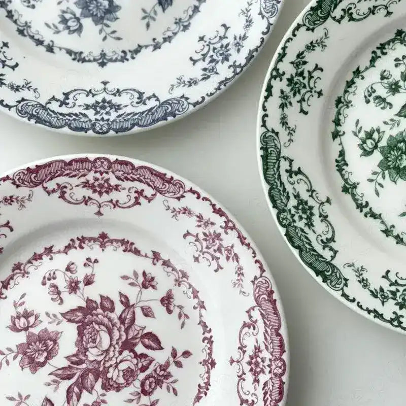 Floral Vintage Inspired Rose Dessert Plate